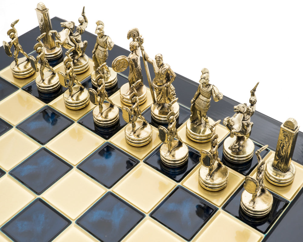 The Manopoulos Greek Mythology Chess Set with Wooden Case - MEDIUM