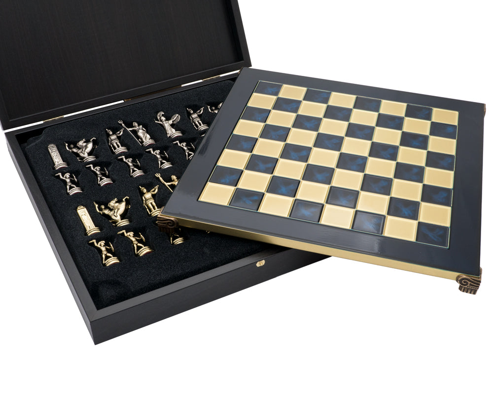 The Manopoulos Greek Mythology Chess Set with Wooden Case - MEDIUM